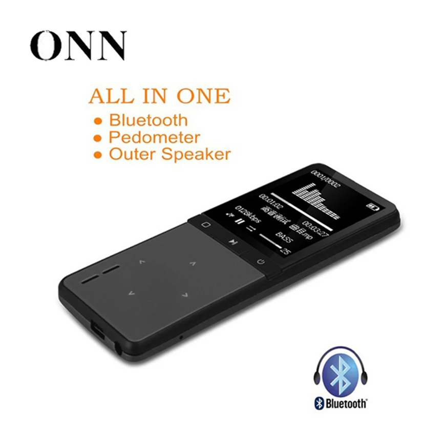 

ONN W8 Portable Lossless Digital Sport Screen Hifi Audio Mp 3 Mini Music Mp3 Player Bluetooth FM Radio 8GB Speaker With Flac LCD