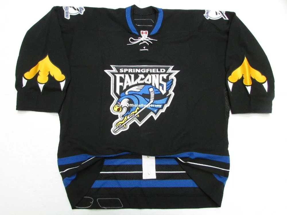 

Springfield Falcons Team Issued Premier Black Custom Double Stitched Jerseys