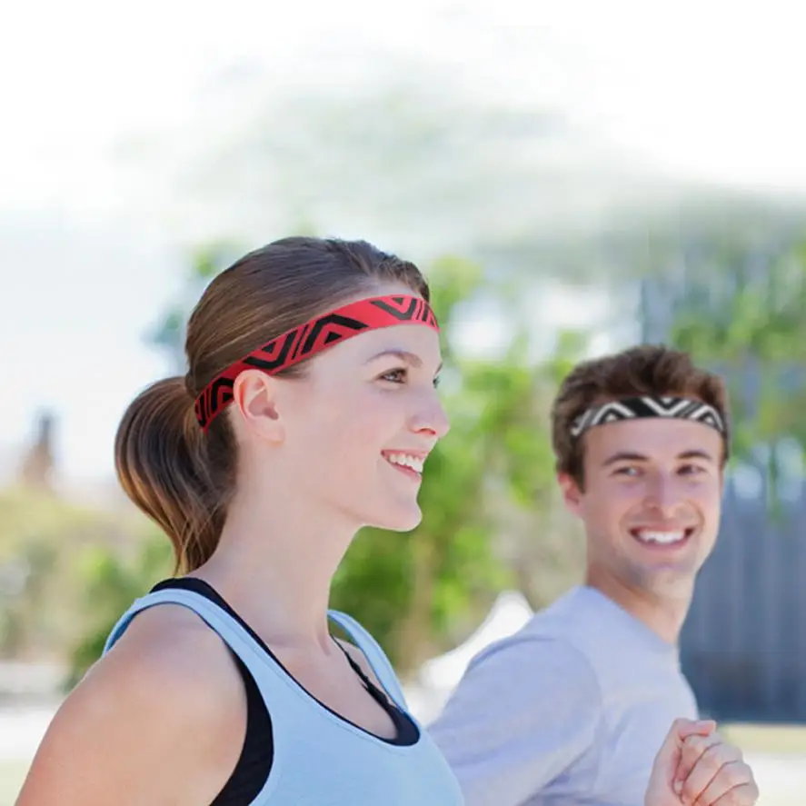 2 Pieces OonlyoO Sports Headband Unisex Elastic Sweat Wicking Non-Slip Headband Running Sports Travel Fitness Cycling