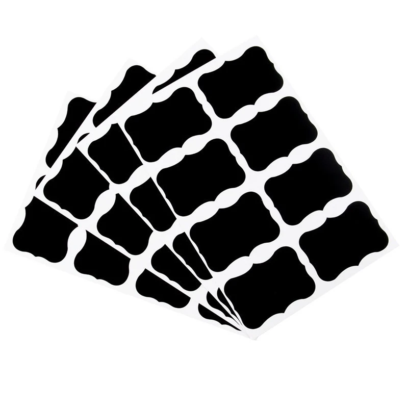100Pcs 5 x 3.5cm Creative Chalkboard Craft Stickers Jar Tags Label Kitchen Decor