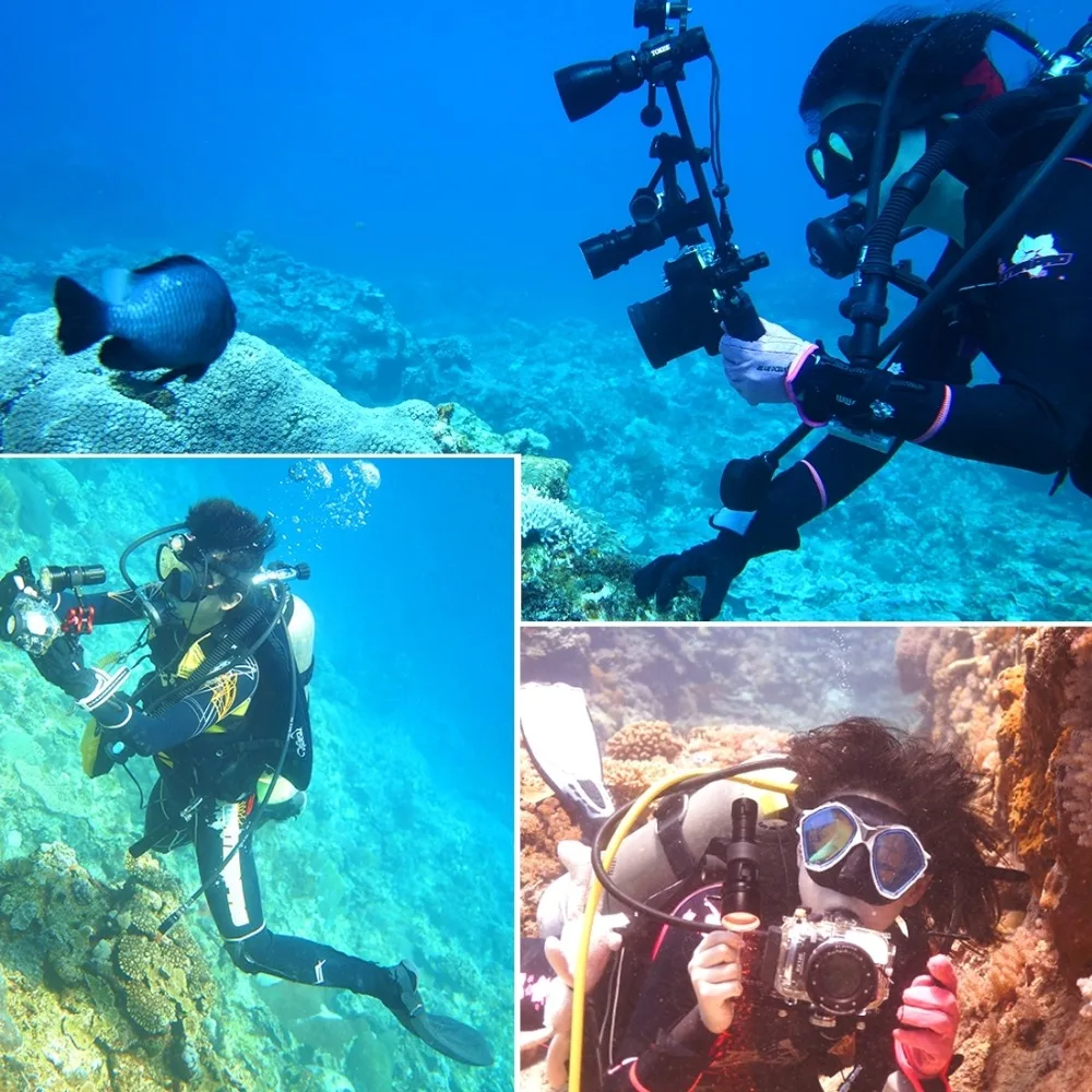 dupla bola flutuante braço, mergulho subaquático bandeja para GoPro e smartphones