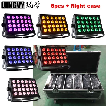 

Free Shipping 12pcs/lot 6in1 Flight Case 24x18w RGBWA+UV 6IN1 Led Indoor Wide Wall Washer Stage Light LED Stage Light