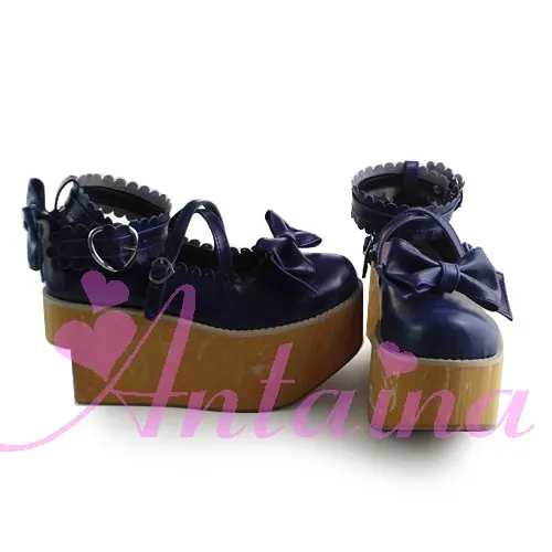 Princess sweet lolita gothic lolita shoes custom Wood platform antenna nana shoes 1010