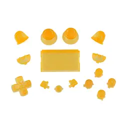 Замена 5 компл. кнопки контроллера для sony Playstation PS4 контроллер-прозрачный желтый Бесплатная доставка