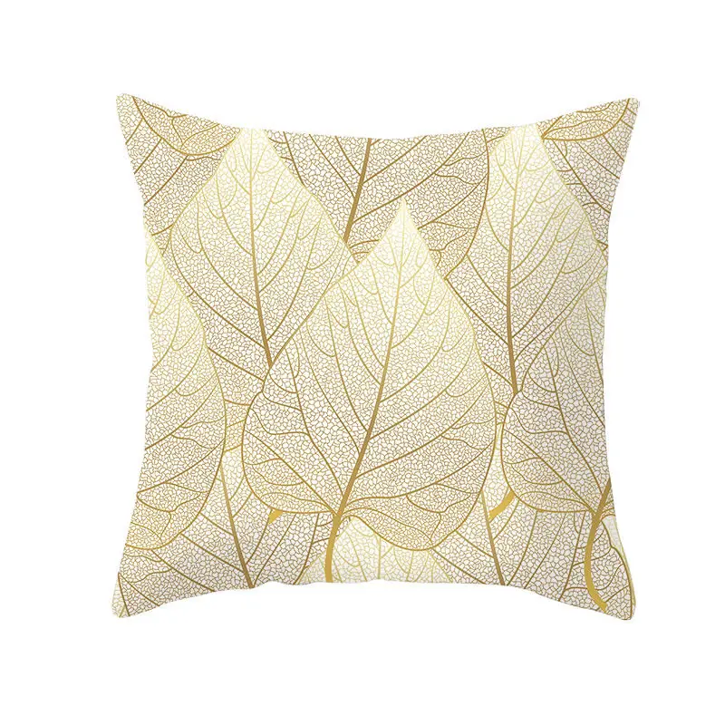 Наволочка для подушки в скандинавском стиле из замшевой ткани с золотыми листьями, односторонняя цифровая печать, домашний декор, наволочка для подушки, автомобильная наволочка для дивана - Цвет: TPR145-15