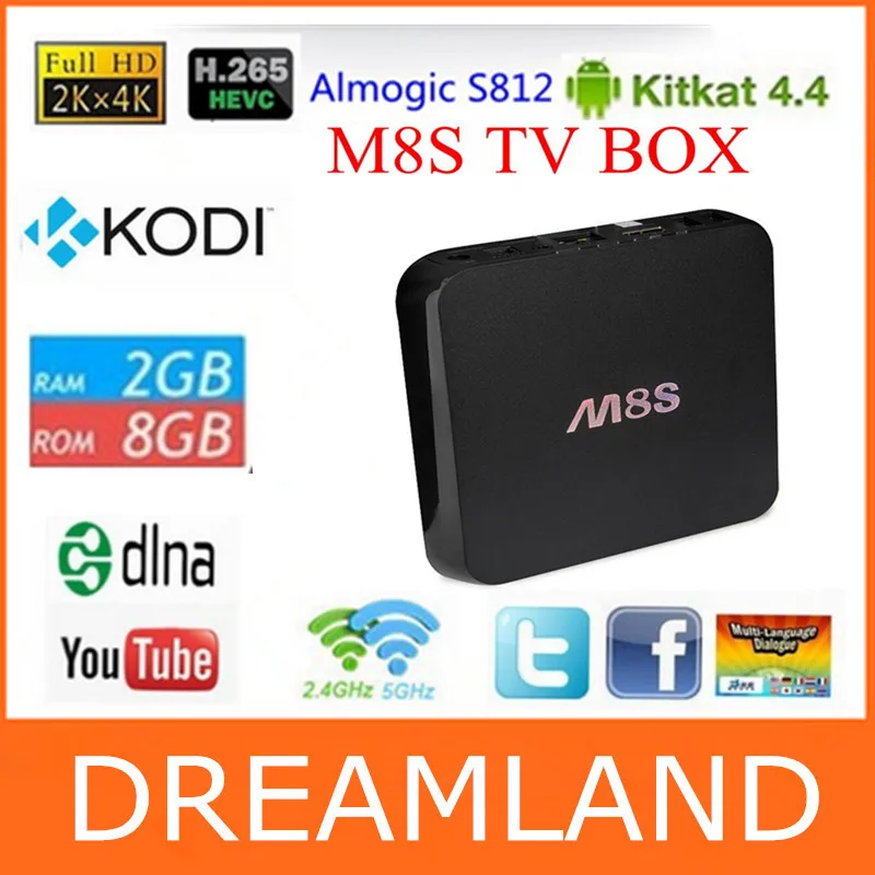 Amlogic s812 M8s 2 г/8 г чип ap6330 4 К Dual Band Wi-Fi Full HD Android 4.4 media плеер M8 ТВ коробка | Электроника