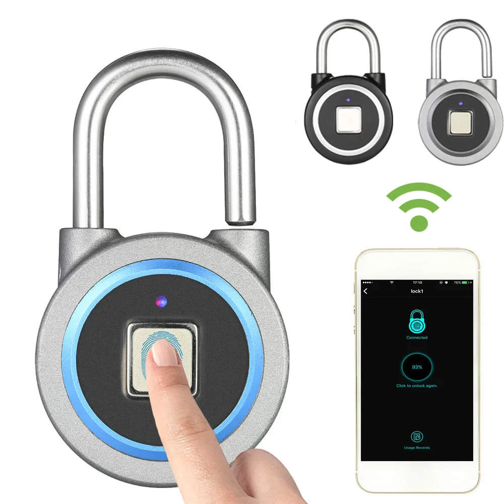 

Smart Keyless Fingerprint Lock Waterproof APP / Fingerprint Unlock Anti-Theft Security Padlock Door Luggage Case Lock