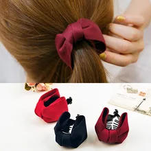 Новинка, корейская мода, ткань, бант, коготь для волос, элегантный, для женщин, девушек, конский хвост, держатели, банан, заколки для волос, краб, аксессуары для волос