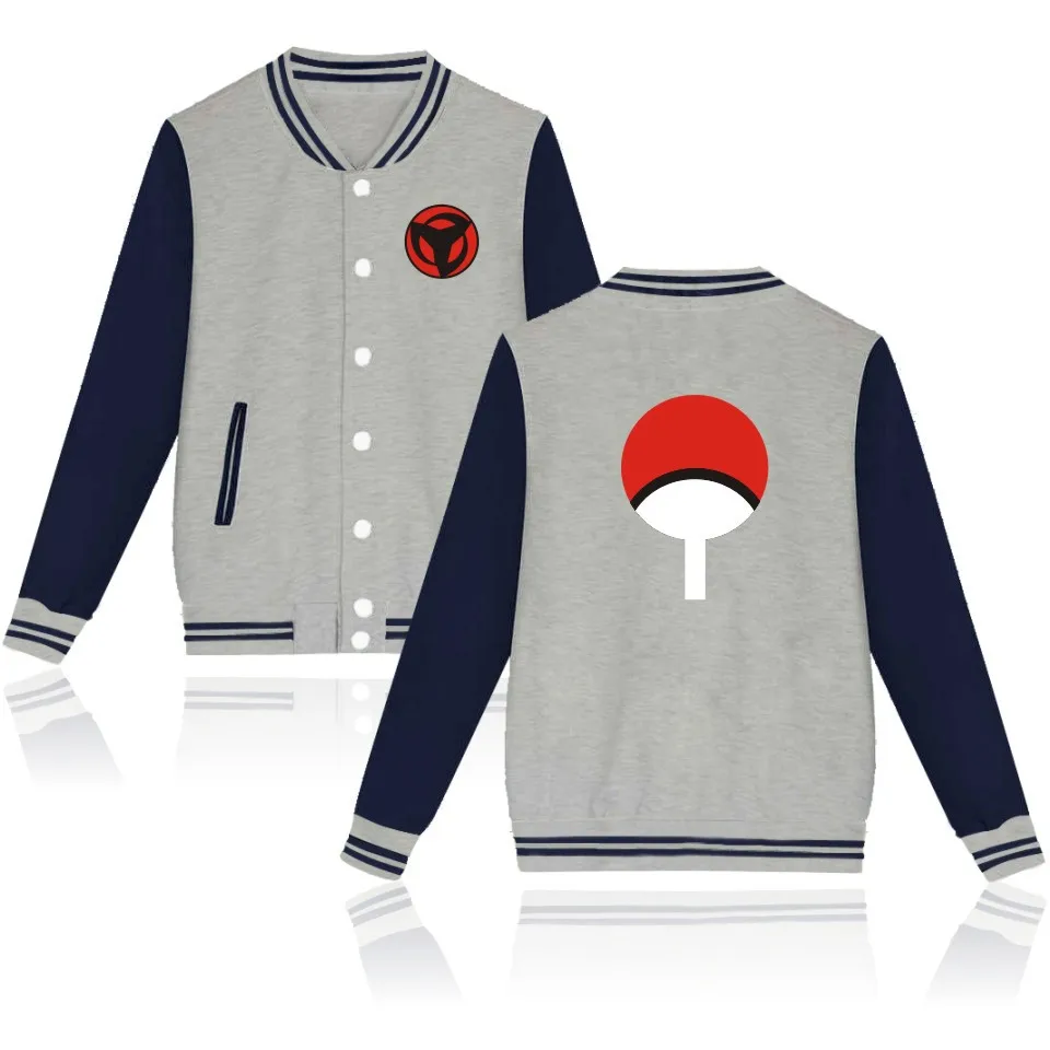 New NARUTO Baseball Jacket 2018 High Quality Hip Hop Capless Sweatshirt 4 Colors Plus Size 4XL Hoodies