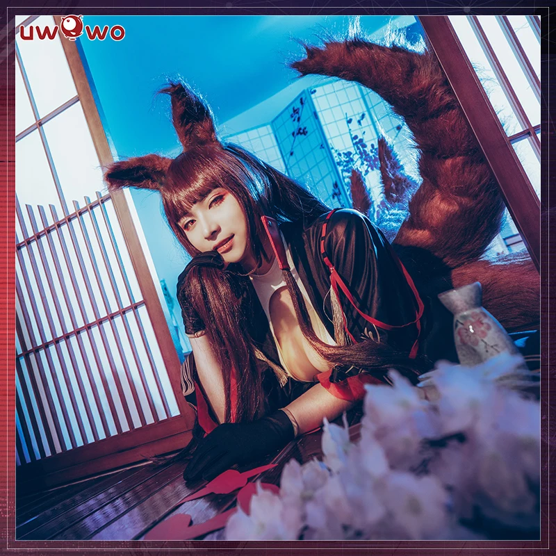 UWOWO Акаги Азур Лейн Косплей Аниме костюм лиса кимоно Женский костюм|kimono costume|cosplay