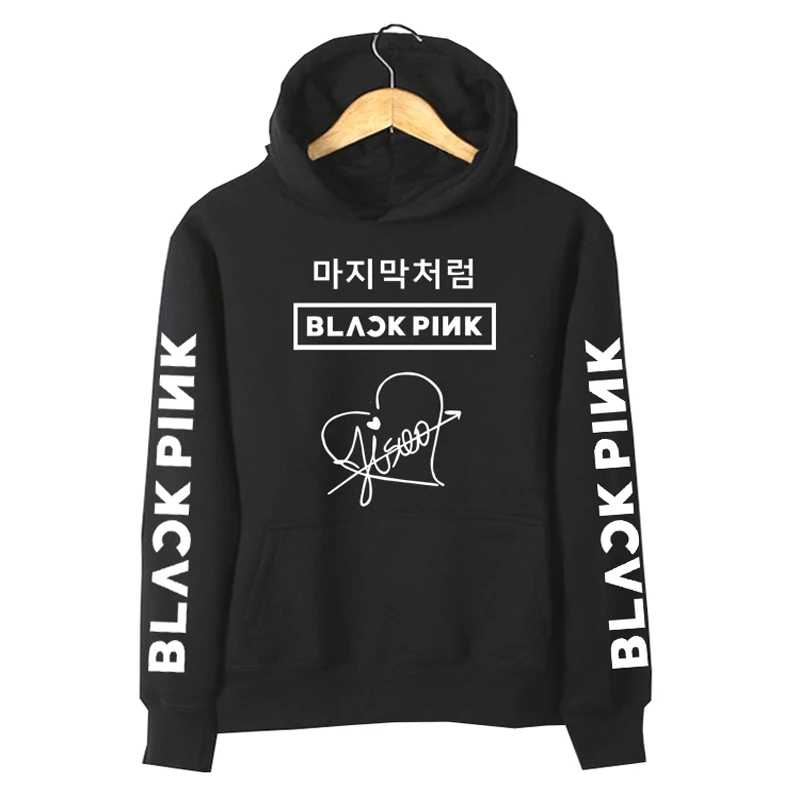  Kpop Girl Group Blackpink Signature Printed Hoodies for Girls Lalisa Lisa Jisoo Jennie Rose Fans Ho