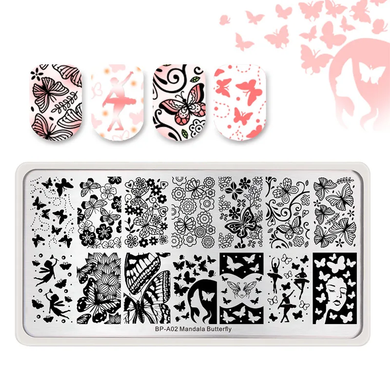 BORN PRETTY День Святого Валентина пластины для стемпинга штамп для ногтей любовь сердце розы трафареты для ногтей штамповка пластина для маникюра DIY дизайн ногтей - Цвет: BP-A02