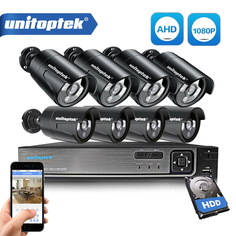 

CCTV Camera System 8CH AHD DVR DIY Kit With 8Pcs 1080P 2.0MP Security AHD Camera IR Outdoor CCTV System Video Surveillance Set