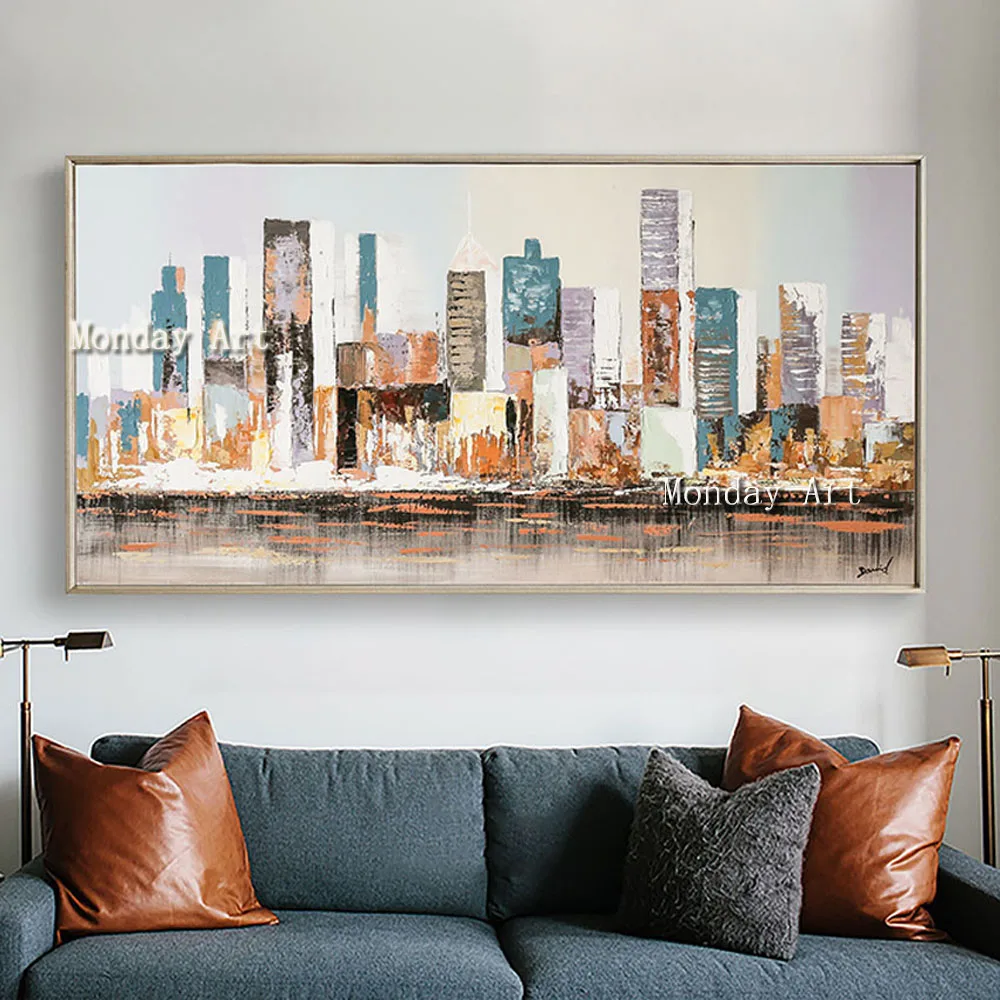 BB 100-Hand-Painted-Canvas-Oil-Painting-Abstract-sea-beach-city-scenery-Wall-art-Pictures-for-Living (2)