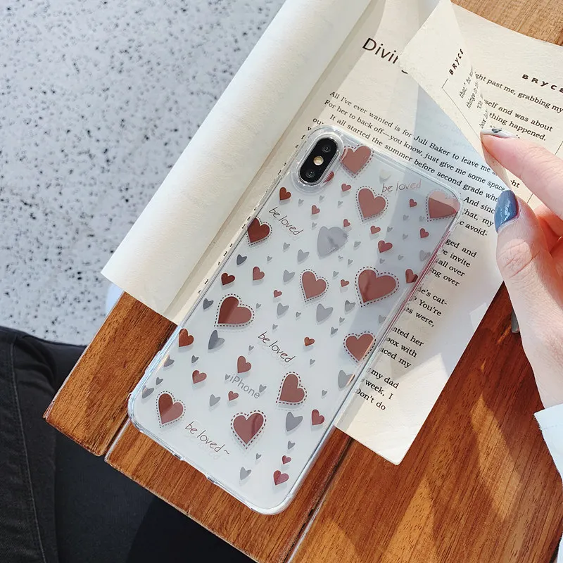 Aoweziic Japan and South Kore New For iPhone Xs max phone case ins love stars 6s 7 8plus soft shell transparent protective cover Aoweziic Japan and South Kore New For iPhone Xs max phone case ins love stars 6s 7 8plus soft shell transparent protective cover