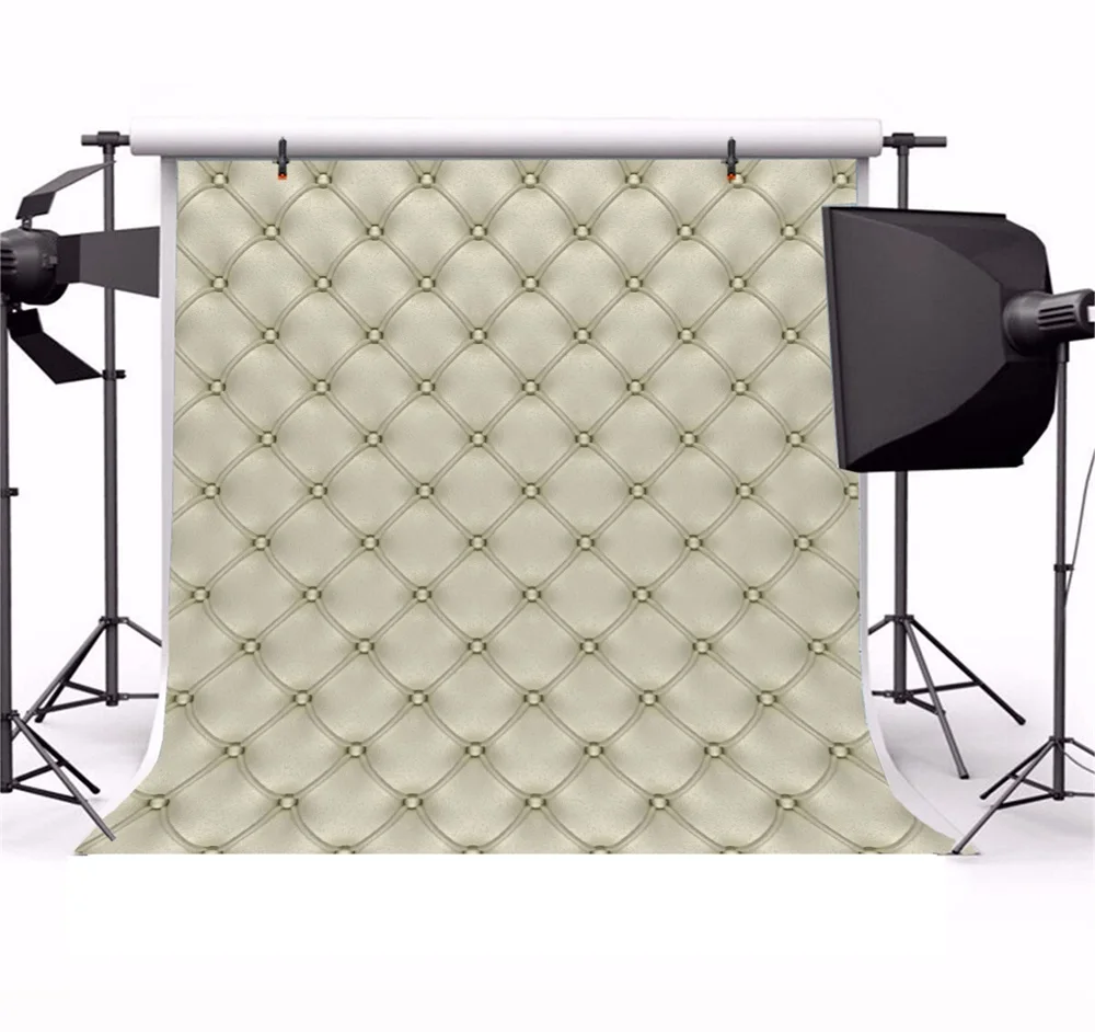 Laeacco Headboard Leather Diamond Pattern Luxury Photography Backgrounds Customized Photographic Backdrops For Photo Studio