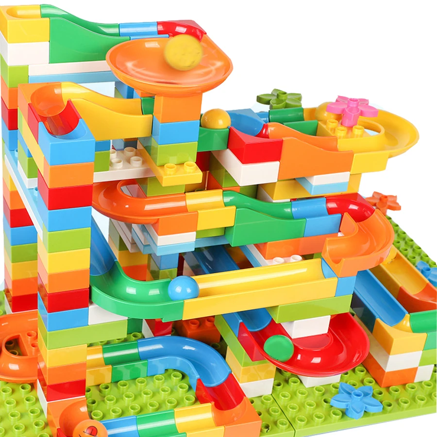 

43-296PCS Marble Race Run Maze Ball Track big Building Blocks ABS Funnel Slide Assemble Bricks