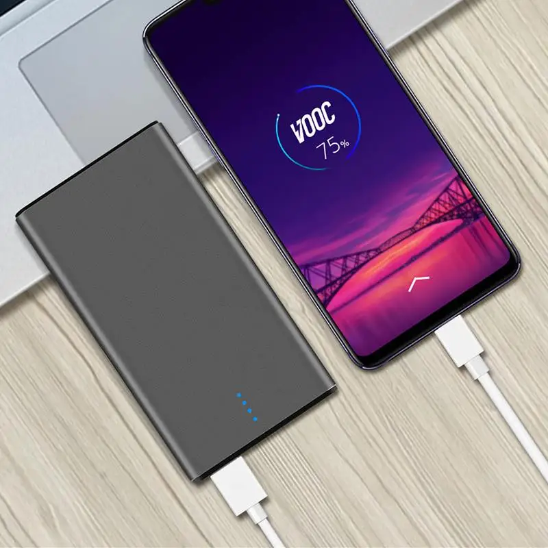 10000 мАч power Bank power bank Тонкий повербанк портативный внешний аккумулятор зарядное устройство для мобильного телефона Xiaomi для Iphone Mobile - Цвет: grey