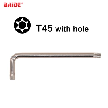 Online 8*35*130mm Torx T45 L Key Screwdriver With Hole CR-V Steel Safety Screw Driver For Car Professional Repair Tool 100pcs/lot