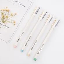 3 шт. BZNVN канцелярские принадлежности Вэнь СИ белый минималистичный стержни 0,5 мм для студентов канцелярские принадлежности ручка игла вытяжной черный колпачок