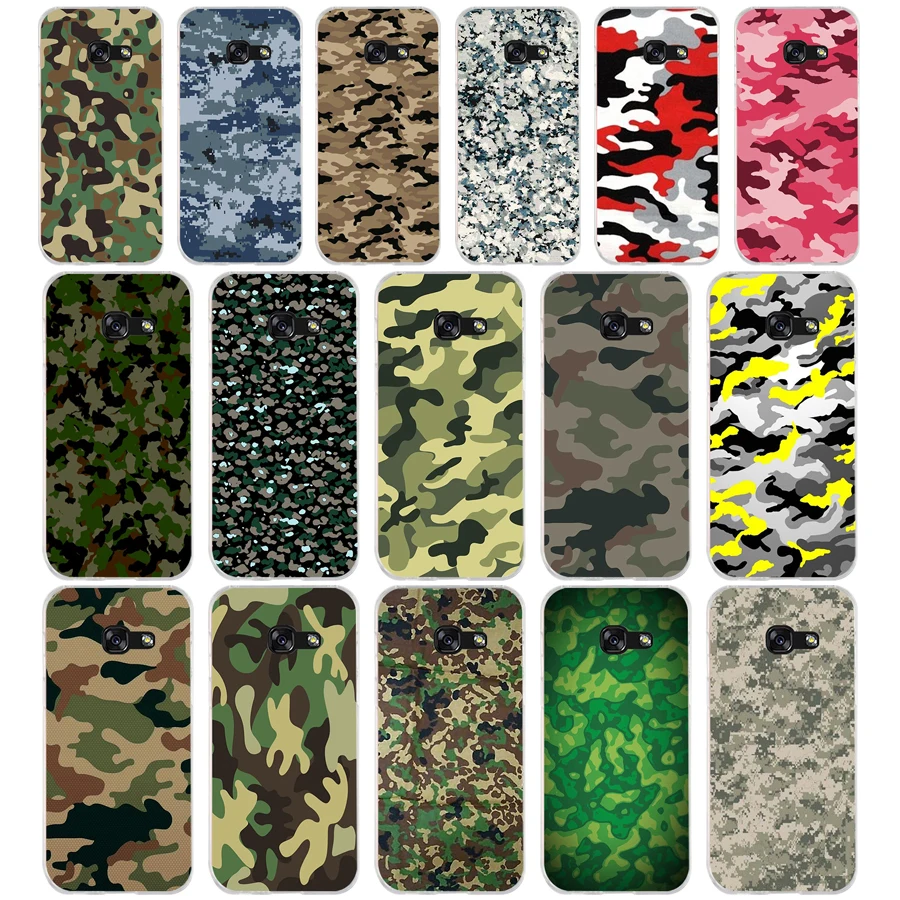 

23G Camouflage Pattern Camo military Army Soft TPU Silicone Cover Case for Samsung Galaxy A3 2016 A5 2017