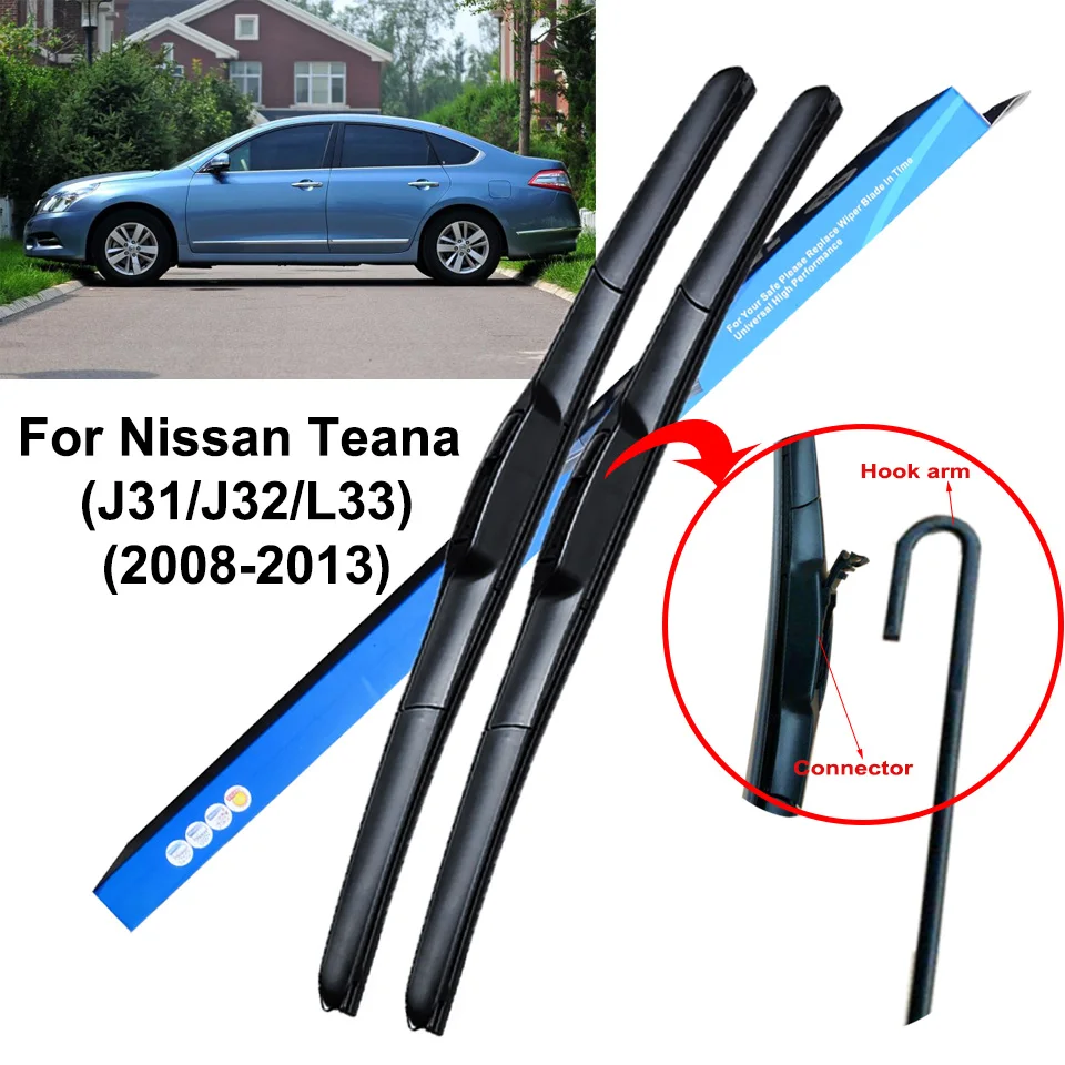 For Nissan Teana J32 J31 L33 2003 to 2018 Car Windscreen Wiper Blades Fit Hook Arms For Nissan Teana J32 J31 L33 2003 to 2018 Car Windscreen Wiper Blades Fit Hook Arms