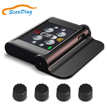 

Solar Powered TPMS Digital Smart Car Tire Pressure Monitoring System Wireless Tyre Temperature&Pressure Abnormal Audible Alarm