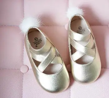 

Genuine Leather Girls sandals Fashion Girls dancing Princess sandals kids toe shoe Mink velvet children ballet shoes