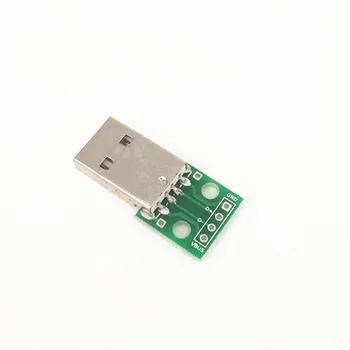 

10pcs/lot USB Male Head To Dip 2.54mm DIP 4P Turn DIP Adapter Board Already Welded Mobile Phone Power Data Line