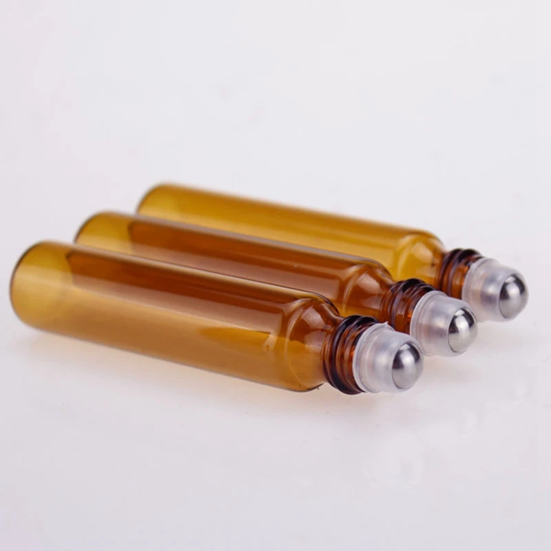 

3ML 5ML 10ML Amber Roll On Roller Bottle for Essential Oils Refillable Perfume Bottle Deodorant Containers