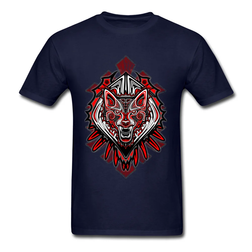 Мужская футболка с короткими рукавами Wolf Tattoo Style хлопковая Футболка круглым