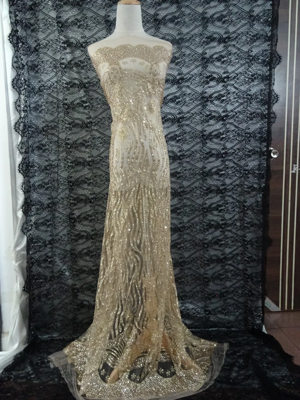 long dress net fabric