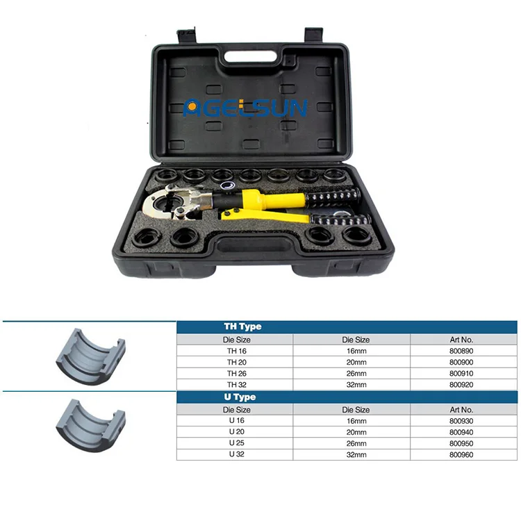 IGeelee инструменты для обжима труб из нержавеющей стали AG-1528V для фитингов для труб viega и pex - Цвет: With TH-U dies