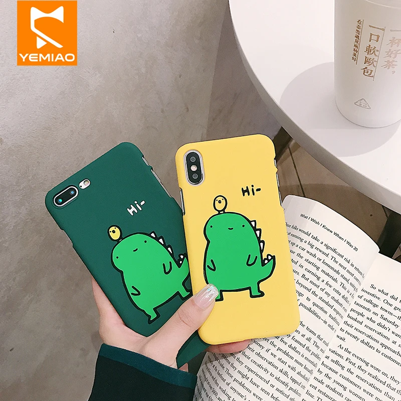 Милый чехол для телефона с рисунком животных iPhone 8 7 6 Plus X Матовый Жесткий
