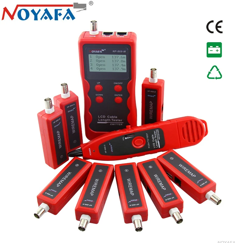 Noyafa NF-868W кабельный тестер Диагностический тон RJ45 LAN сети BNC USB RJ11 телефонный телефон провода трекер ЖК-дисплей линия Finder