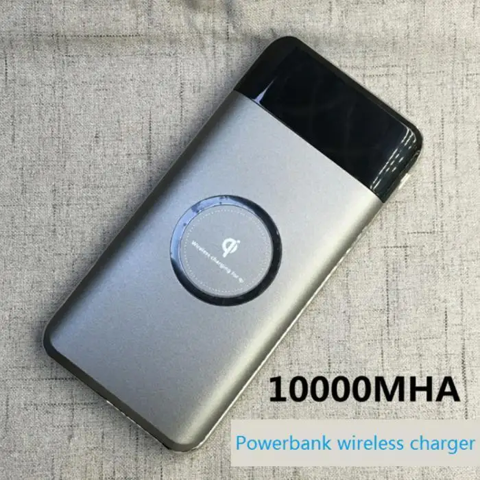 

Portable Wireless Charger 10000Amh USB Digital Power Bank QI Standard High Capacity Battery Charger External Battery Bank