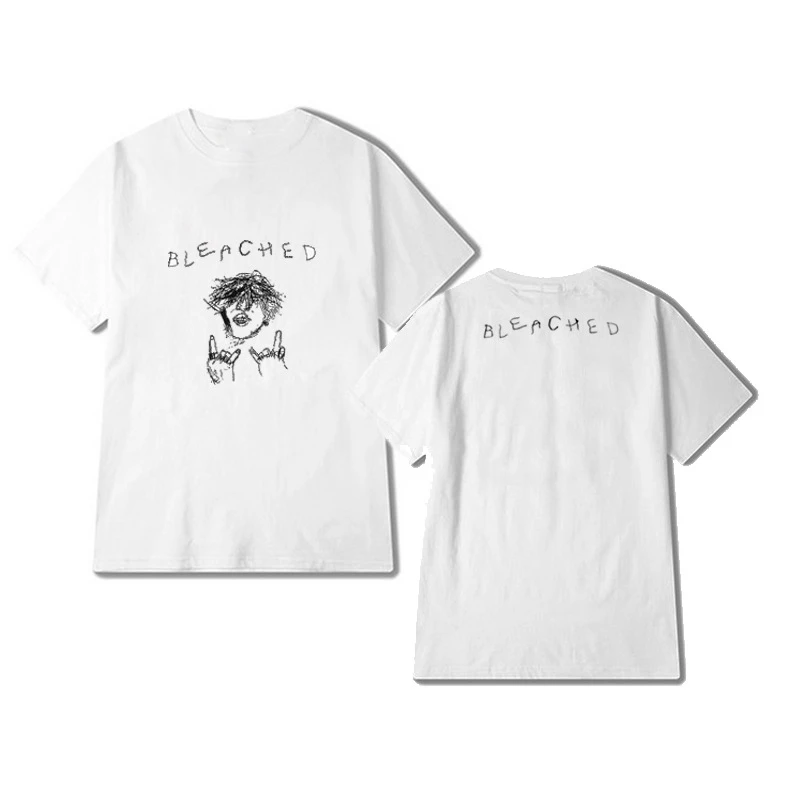 

ALIPOP Kpop Loco Bleached Album Shirts Hip Hop Casual Loose Clothes Tshirt T Shirt Short Sleeve Tops T-shirt DX521