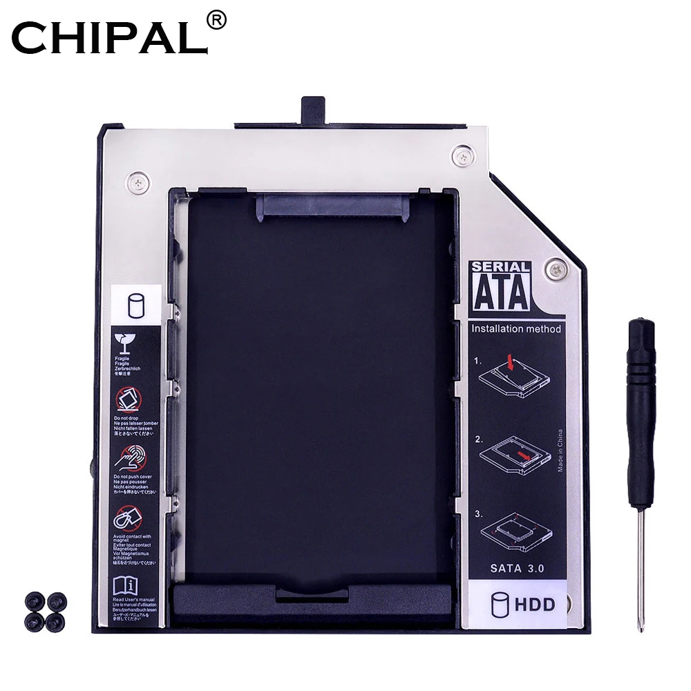 CHIPAL 2nd HDD Caddy 9,5 мм SATA 3,0 для 2," 2 T SSD чехол HDD корпус для lenovo ThinkPad T400 T500 W500 T410 CD-ROM DVD-ROM