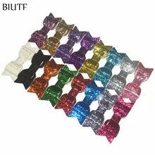 100 unids/lote 2017 Venta caliente 3,5*1,2 ''brillo cuero lentejuelas arco corbata Chic sombreros accesorios 16 colores disponibles HDJ120