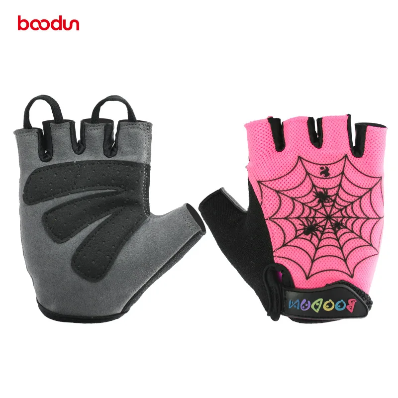 Boodun Children Cycling Gloves Half Finger Shockproof Breathable
