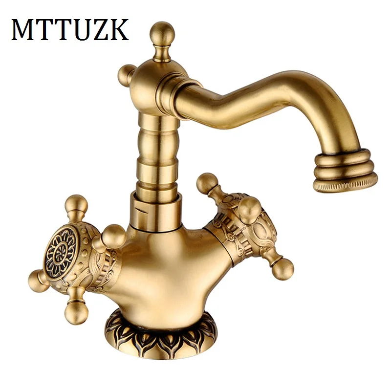 Vidric Deck Mounted Double Handle Antique Brushed Bronze Bathroom