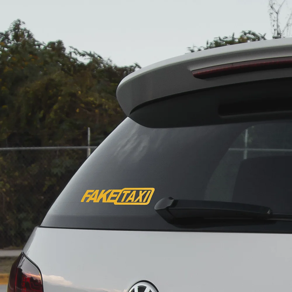 

2Pcs FAKE TAXI Auto Modeling Self-adhesive Sign Automotive Sticker Reflective Sticker Interesting Vinyl Window Sticker