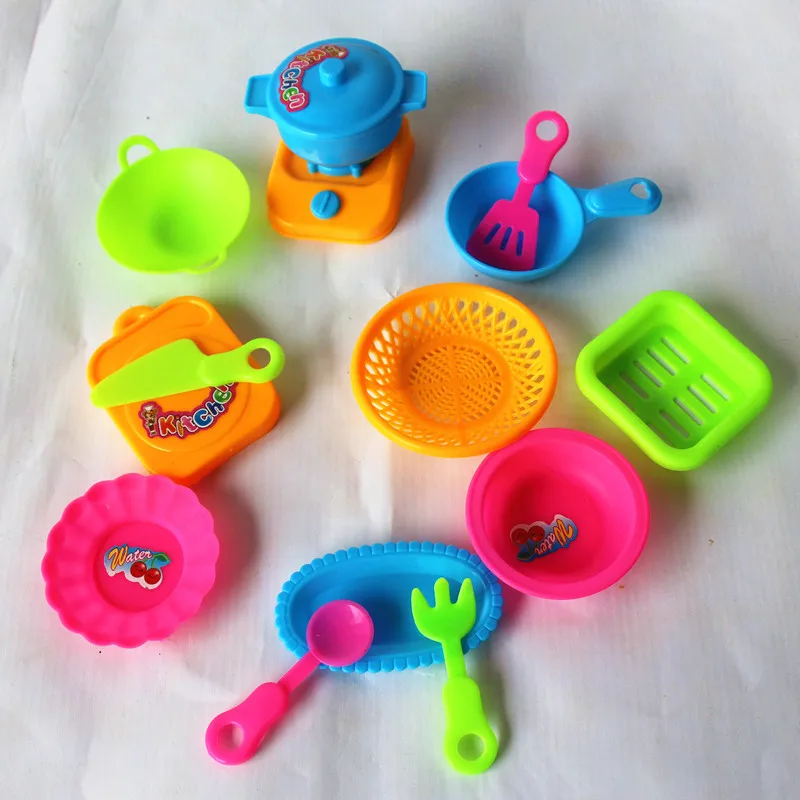 

One Set 15pcs/Lot Kitchen Cooking Toy Children DIY Beauty Plastic Kitchen Toy Role Play Toy Set Kids Educational Toys Red Pink