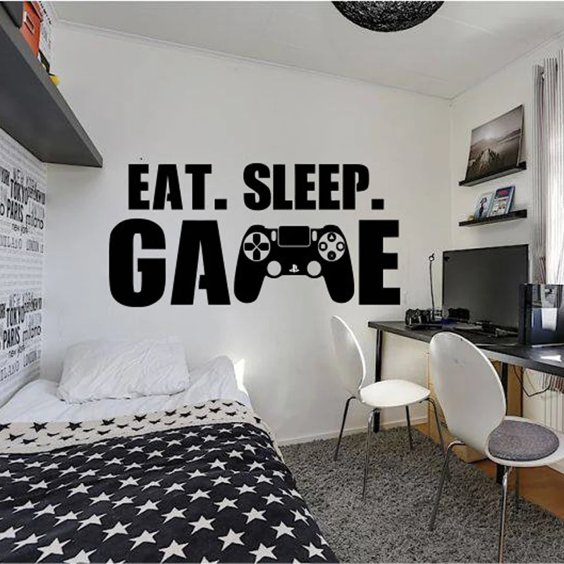 Игровая Настенная Наклейка Eat Sleep настенная наклейка с контроллером видеоиграми настенные наклейки для