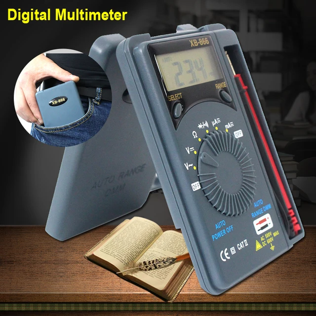 XB 866 Pocket LCD Digital Multimeter Voltmeter Ammeter DC AC Current