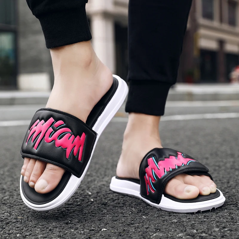 Summer Lovers Shoes Hollow Outs Beach Slippers Men Comfortable Indoor Casual Slippers Soft Bottom Bathroom Slippers  Anti Slip
