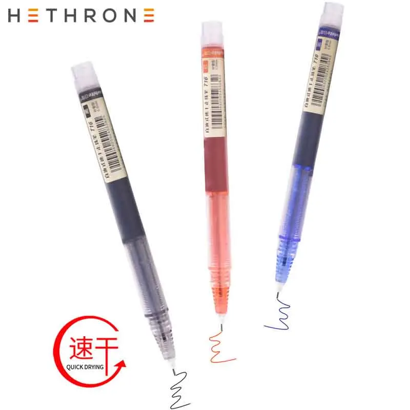 

Hethrone Quick drying 0.5mm Needle Straight Liquid Fluent Writing colorful Highgrade Stationery Extra Fine Ink Roller Ball Pen