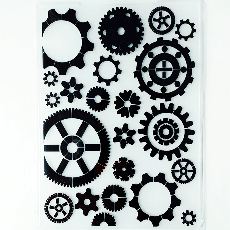 

YLEF071 Gears Plastic Embossing Folder For Scrapbook Stencils DIY Photo Album Cards Making Decoration Scrapbooking Template New