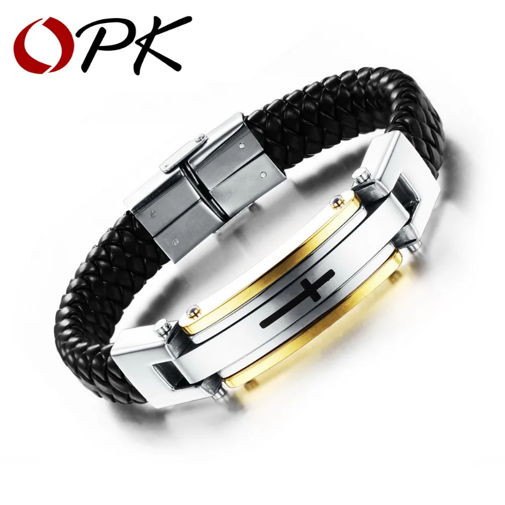 Мужской браслет из кожи и нержавеющей стали PH916J|steel sword|jewelry broachsteel jewelry findings |
