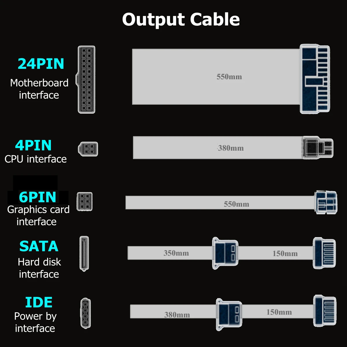 1200 Вт PFC PC блок питания 140 мм тихий светодиодный вентилятор 24 Pin PCI PSU SATA 6Pin 4Pin ATX 12V компьютерный блок питания